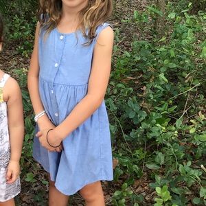 Girls chambray color minouche dress